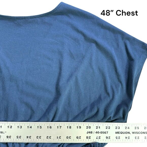 Time & Tru Womens XXXL (22) Navy Blue Sleeveless Elastic Waist Dress Pockets - Picture 10 of 11